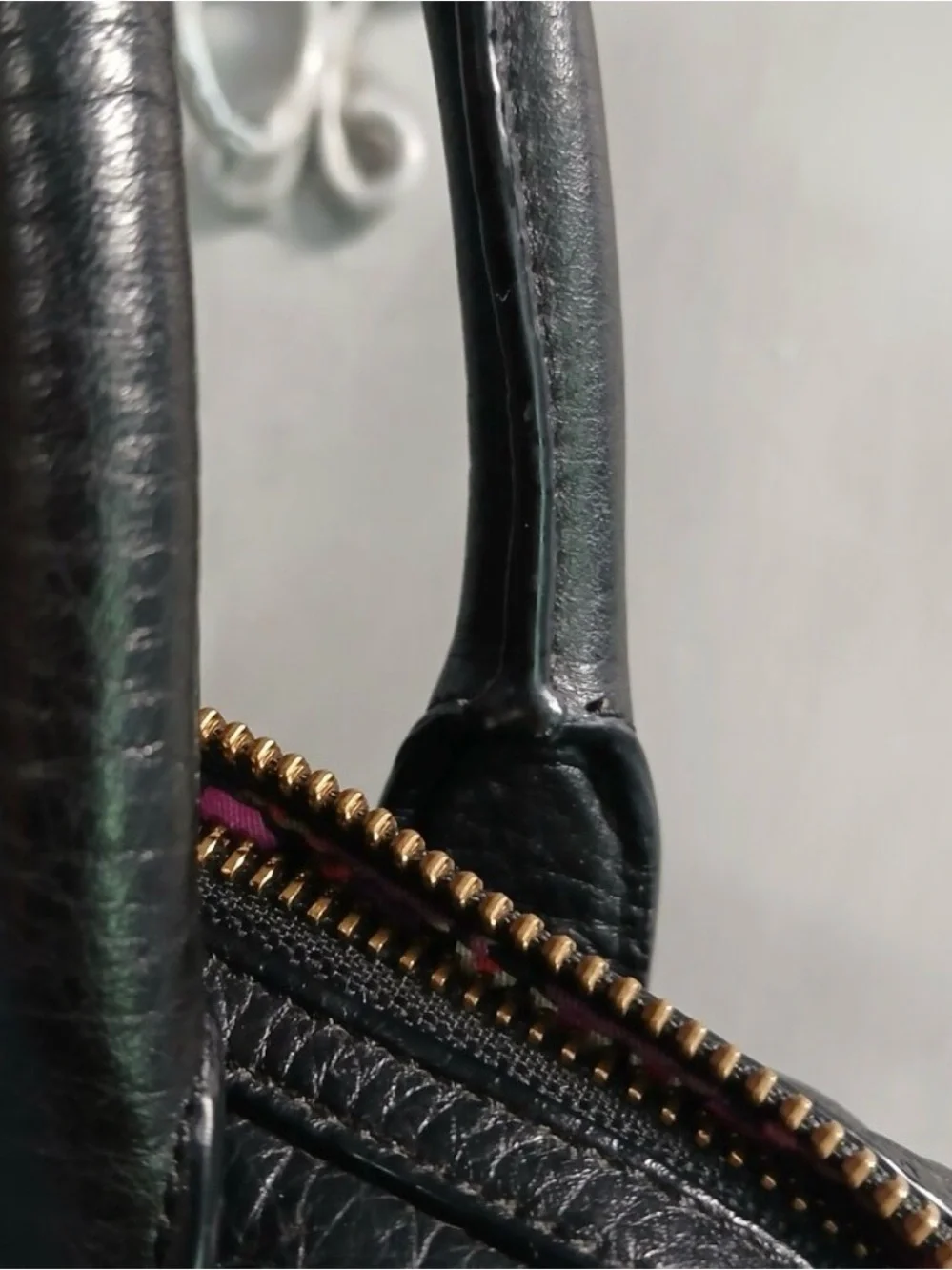 Vera Bradley Black Quilted Leather Satchel